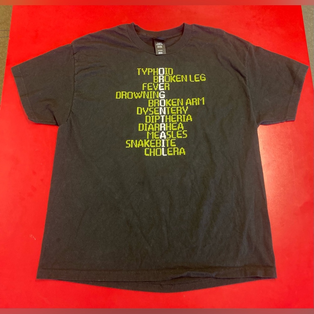 The Oregon Trail Game Ailments Black Shirt Size XL